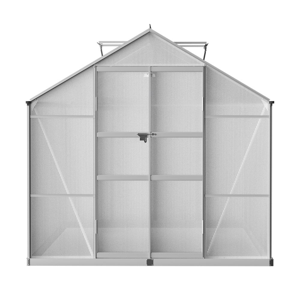 Greenfingers Aluminium Greenhouse Green House Garden Shed Polycarbonate 3.7x2.5M