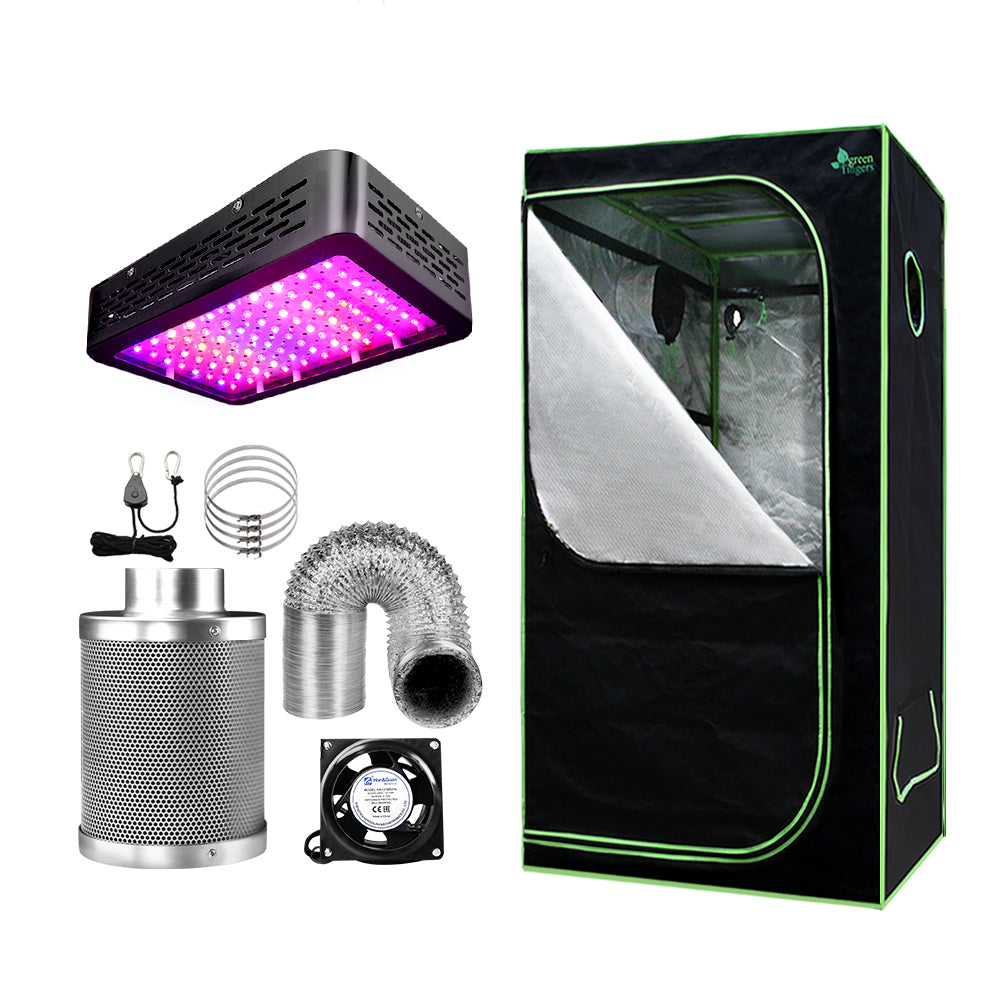 Greenfingers Grow Tent 1000W LED Grow Light 80X80X160cm Mylar 4 Ventilation"