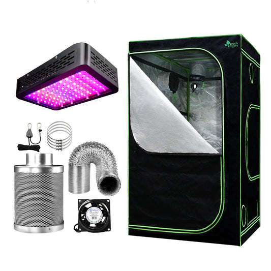 Greenfingers Grow Tent 1000W LED Grow Light 90X90X180cm Mylar 6 Ventilation"